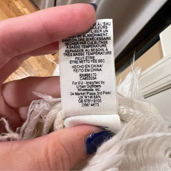 Free People White Overall Mini Dress Torn Up Jumper Distressed Size 2 - Picture 8 of 9